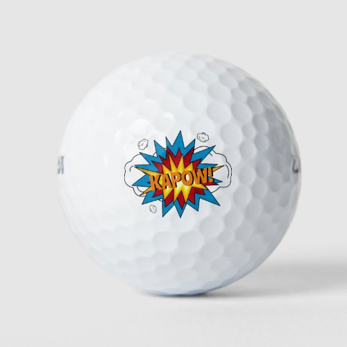 Modern Colorful Comic Book KAPOW Pop Art Golf Balls