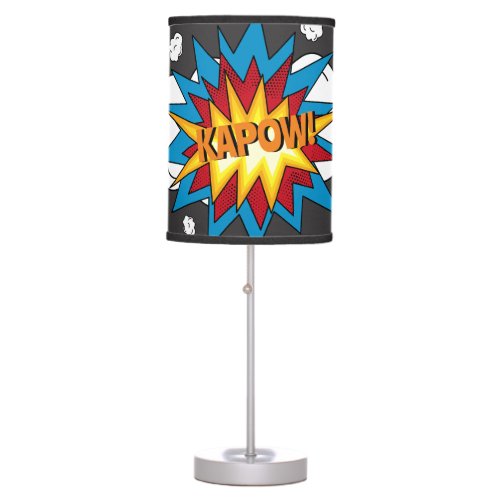 Modern Colorful Comic Book KAPOW Pop Art Kids Table Lamp