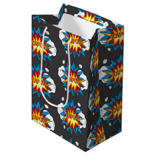 Modern Colorful Comic Book KAPOW Pop Art Medium Gift Bag