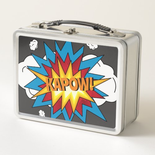 Modern Colorful Comic Book KAPOW Pop Art Metal Lunch Box