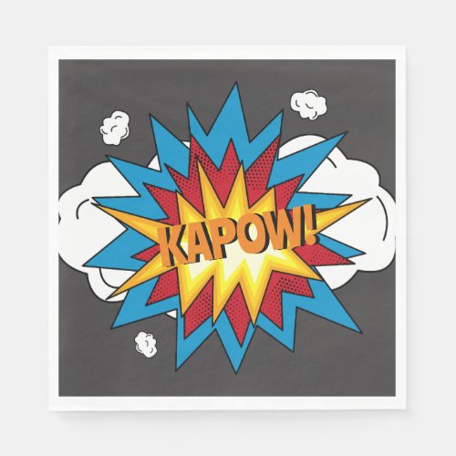 Modern Colorful Comic Book KAPOW Pop Art Napkins