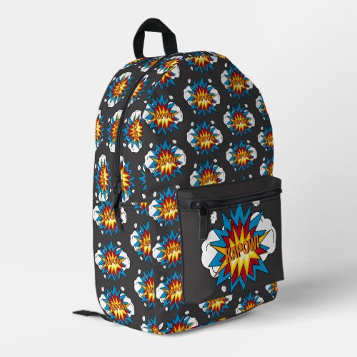 Modern Colorful Comic Book KAPOW Pop Art Printed Backpack