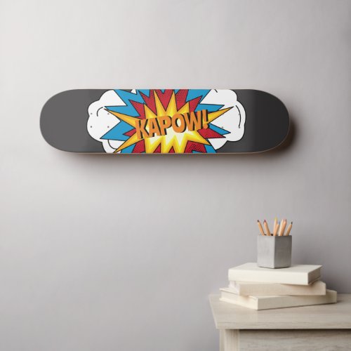 Modern Colorful Comic Book KAPOW Pop Art Skateboard