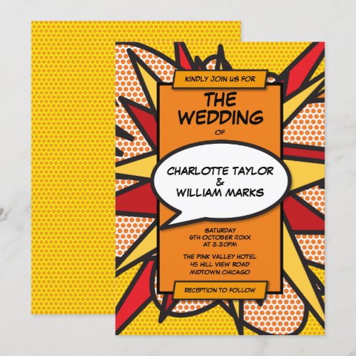 Modern Colorful Comic Book Wedding Invitation | Zazzle Modern Colorful Comic Book Wedding Invitation | Zazzle