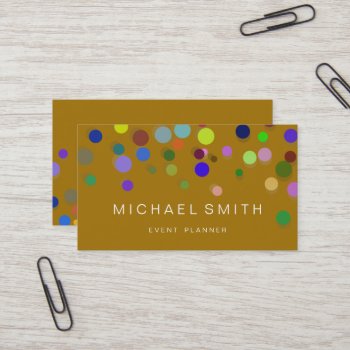Modern Colorful Confetti Dots Business Card by sunbuds at Zazzle