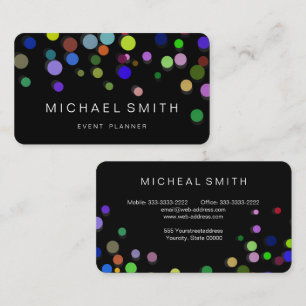 Modern Colorful Confetti Dots Business Card
