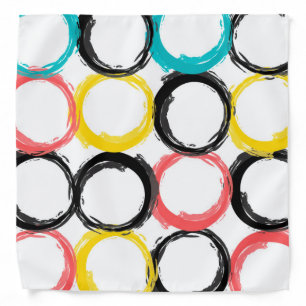 Modern, colorful, cool, unique, trendy circles bandana
