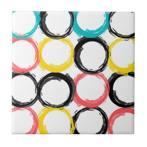 Modern colorful cool unique trendy circles ceramic tile