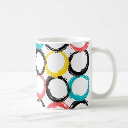 Modern colorful cool unique trendy circles coffee mug