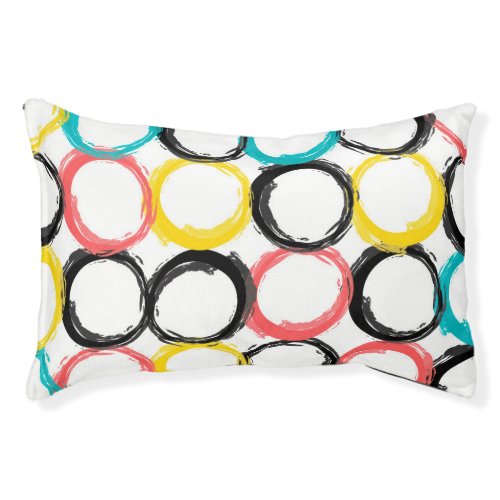 Modern colorful cool unique trendy circles pet bed