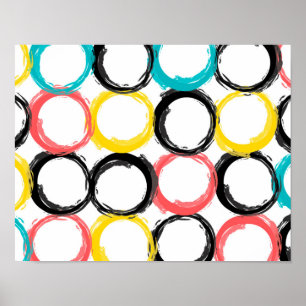 Modern, colorful, cool, unique, trendy circles poster
