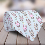 Modern Colorful Cute Bunny Rabbit Pattern Neck Tie<br><div class="desc">Colorful Cute Bunny Rabbit Pattern neck tie..  This light blue and colorful bunny rabbit design is great as a gift for husband or boyfriend.  You can change the main color and resize the image using edit design tool.</div>