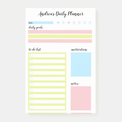 Modern Colorful Daily Planner Post_it Notes