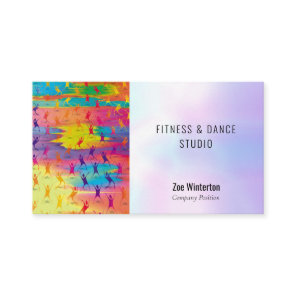 Modern Colorful Dancers and Fitness Studio Business Card
