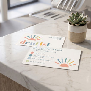 Modern Colorful Dentist Business Card