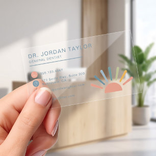 Modern Colorful Dentist Clear Business Cards