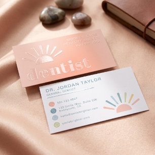 Modern Colorful Dentist Raised Spot UV Business Card