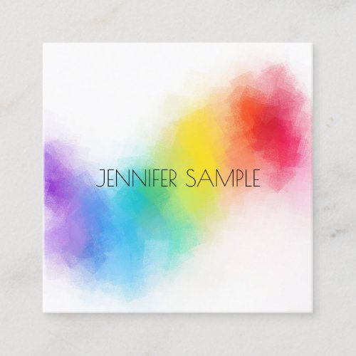 Modern Colorful Design Professional Template Square Business Card