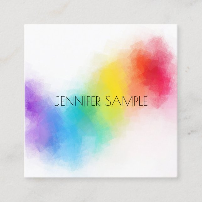 Modern Colorful Design Professional Template Square Business Card (Front)