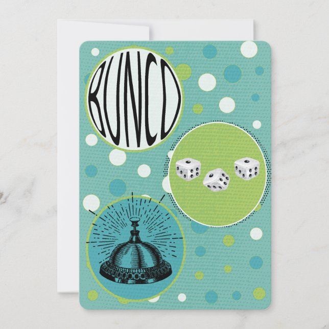 Modern Colorful Dots Bunco Invitation (Front)