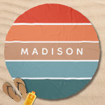 Modern Colorful Earth Colorblock Personalized Name Beach Towel<br><div class="desc">Modern Colorful Earth Colorblock Personalized Name Beach Towel features a simple, colorful and modern design in a color block pattern of blue, brown and orange with your personalized name in modern script typography. Perfect gift for her for Christmas, birthday, Mother's Day and more whether girlfriend, sister, mother or friends. Created...</div>