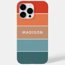 Modern Colorful Earth Colorblock Personalized Name Case-Mate iPhone 14 Pro Max Case
