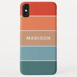 Modern Colorful Earth Colorblock Personalized Name iPhone XS Max Case<br><div class="desc">This colorful and modern design features a color-block pattern in blue,  brown and orange with your personalized name #iphone #cases #iphonecases #electronics</div>