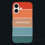Modern Colorful Earth Colorblock Personalized Name iPhone 16 Case<br><div class="desc">This colorful and modern design features a color-block pattern in blue,  brown and orange with your personalized name #iphone #cases #apple #electronics</div>