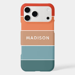 Modern Colorful Earth Colorblock Personalized Name iPhone 17 Pro Max Case