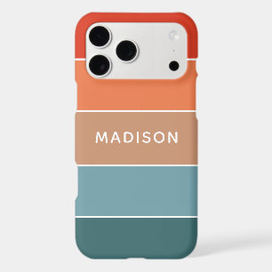 Modern Colorful Earth Colorblock Personalized Name iPhone 17 Pro Max Case