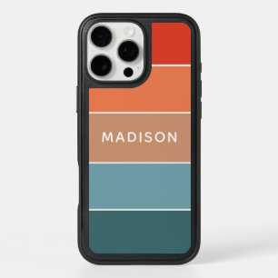 Modern Colorful Earth Colorblock Personalized Name iPhone 16 Pro Max Case