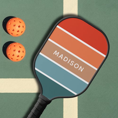 Modern Colorful Earth Colorblock Personalized Pickleball Paddle