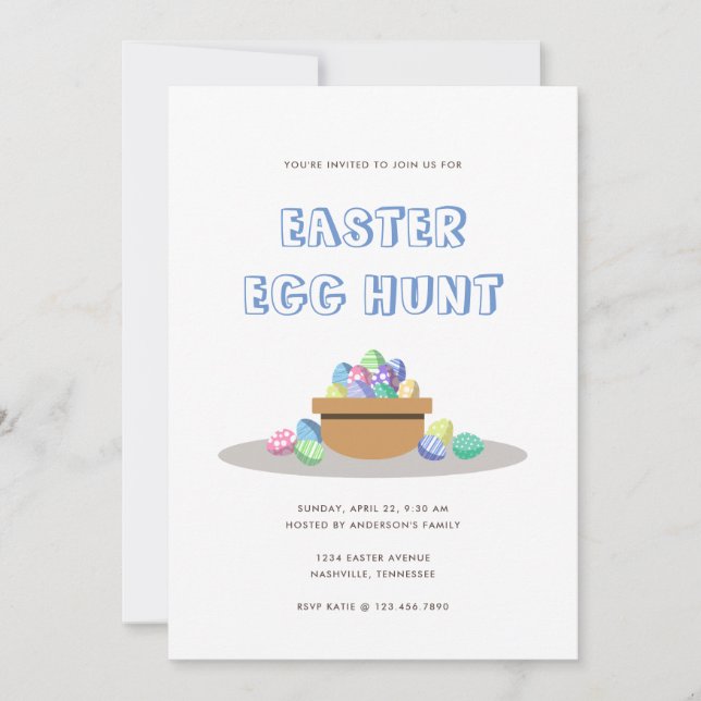 Modern Colorful Easter Egg Hunt Invitation (Front)