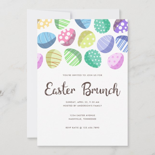 Modern Colorful Easter Egg Hunt Invitation (Front)