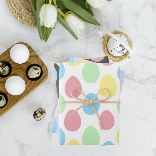 Modern Colorful Egg Pattern Easter Wrapping Paper 