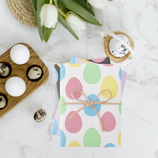 Modern Colorful Egg Pattern Easter Wrapping Paper  (Creator Uploaded)