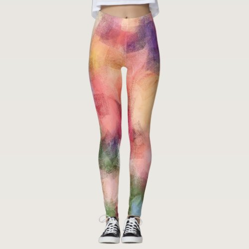 Modern Colorful Elegant Abstract Art Template Leggings