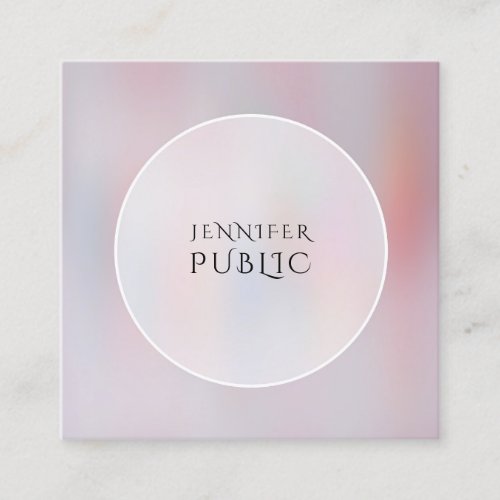 Modern Colorful Elegant Minimalist Template Trendy Square Business Card