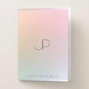 Modern Colorful Elegant Monogrammed Template Pocket Folder