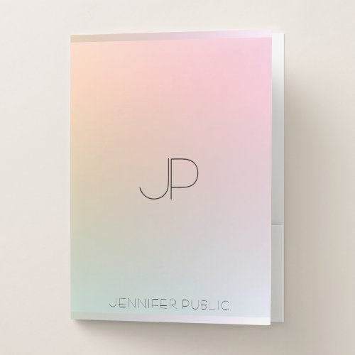 Modern Colorful Elegant Monogrammed Template Pocket Folder