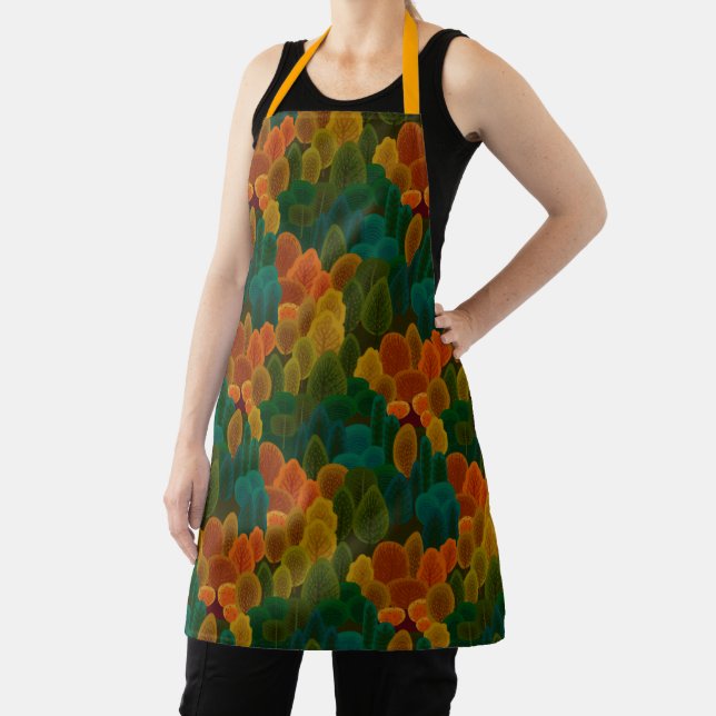 Modern Colorful Fall Trees Apron (Insitu)
