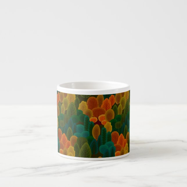 Modern Colorful Fall Trees Espresso Cup (Front)