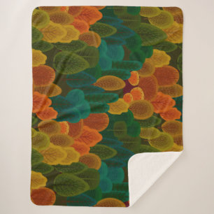 Modern Colorful Fall Trees Sherpa Blanket