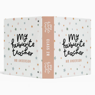 Modern colorful favourite teacher star gift 3 ring binder