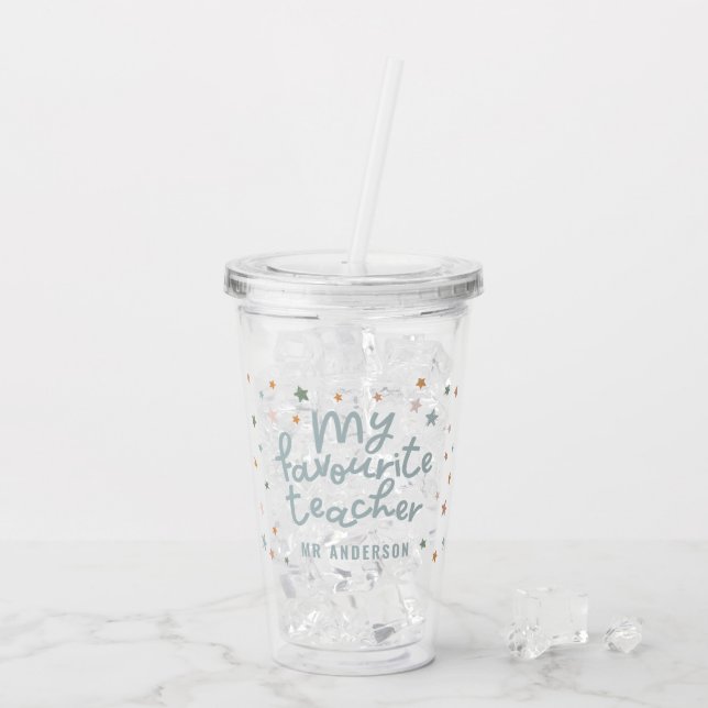 Modern colorful favourite teacher star gift acryli acrylic tumbler (Back Ice)