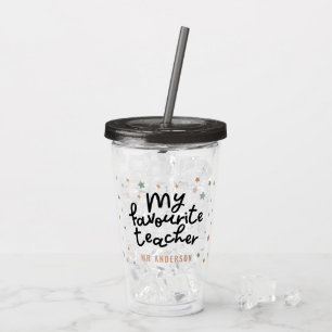 Modern colorful favourite teacher star gift acrylic tumbler