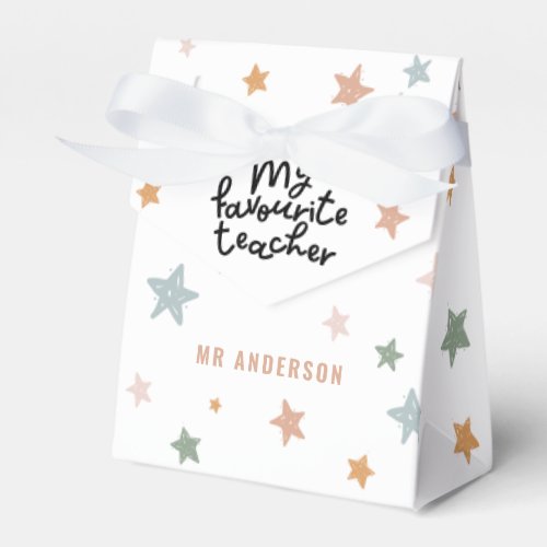 Modern colorful favourite teacher star gift favor boxes
