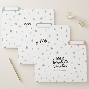 Modern colorful favourite teacher star gift file folder