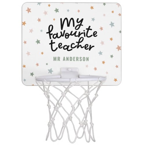 Modern colorful favourite teacher star gift mini basketball hoop