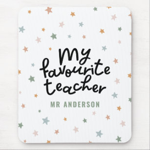 Modern colorful favourite teacher star gift mouse pad